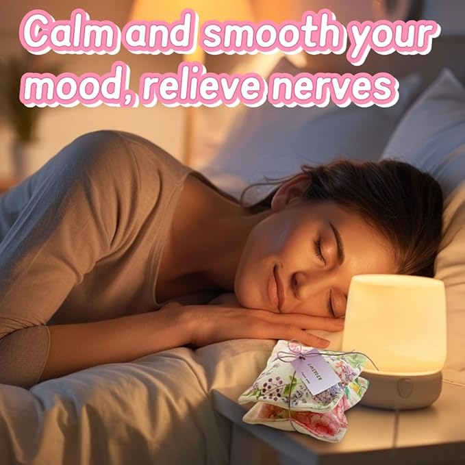 AUCUDA Spring 4pcs Lavender Scented Sachet Bags for Drawers and Closets Decorations, Potpourri Packets for Women Clothes Storage, Spring Wedding Fragrance Pillow for Bedroom Indoor, Air Fresheners.