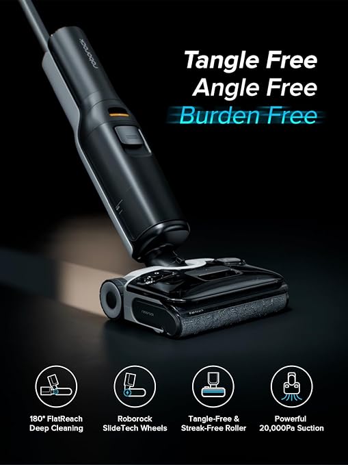 roborock F25 ACE Wet Dry Vacuum Cleaner, Cordless Vacuum Mop All in One for Hard Floor, 20000Pa Hardwood Floor Cleaner with Zero Tangle, 194°F Hot Air Flash Drying Electric Mop, 180° Lie Flat, WiFi
