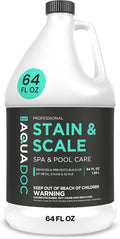 AquaDoc Pool & Spa Stain and Scale Control for Hot Tubs - 64oz - Pool Stain Remover That Helps Prevent & Remove Calcium, Iron, Copper & Rust Buildup - Made in USA