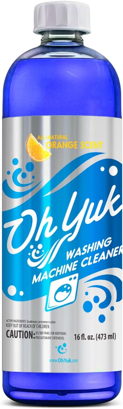 Oh Yuk Washing Machine Cleaner for All Washers (Top Load, Front Load, HE and Non-HE), Natural Citrus Fragrance, Four Cleanings Per Bottle, Septic Safe, 16 Fl Oz