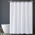 Amazer White Long Shower Curtain Liner Washable, 72 x 78 Inches, Fabric Shower Liner with 2 Bottom Stones, Waterproof 2-in-1 Shower Curtain and Liner, 12 Grommet Holes, Hotel Quality, White