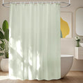 Seenus Waterproof Fabric Shower Curtain Liner with 3 Extra-Large Magnets, 72 x 72 inch Washable Cloth Shower Liner Hotel Quality, Pastel Green Lightweight Shower Curtain for Bathroom