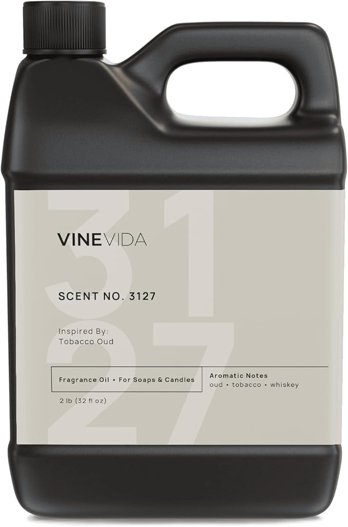 VINEVIDA Scent NO. 3127 Fragrance Oil - 32oz (2lbs) - Inspired by: Tobacco Oud Fragrance Oil for Candle Making - Made in USA Candle Scents Scents for Soap Making