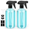 Bontip Glass Spray Bottle, Light Blue Glass Spray Bottle Set & Accessories Refillable for Plants Window Cleaners Aromatherapy Facial hydration Watering Flowers Hair Care (2 Pack/16oz) (Light Blue)