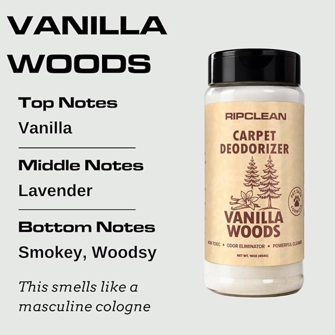 Ripclean Carpet Deodorizer & Freshener Cleaning Powder, Odor Eliminator for Strong Odors & Homes w/Pets, Safe around Kids & Pets, Use on Carpet, Rugs, Upholstery & More (16 Ounce, Lemon)