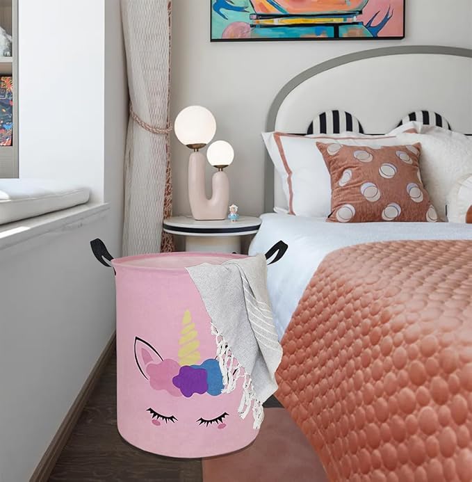 Round Laundry Hamper Storage Basket Laundry Organizer Hamper Storage Bins Clothes Box Nursery Hamper Gift Basket with Handles