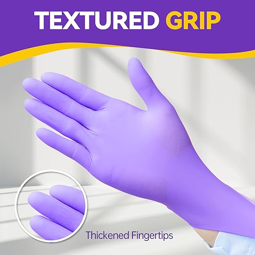 Basic Nitrile Exam Gloves, Medical Violet Blue Gloves Disposable Latex Free Powder-Free Small For Exam, Food Prep Cleaning, 100 Pcs, S, NGPF1034