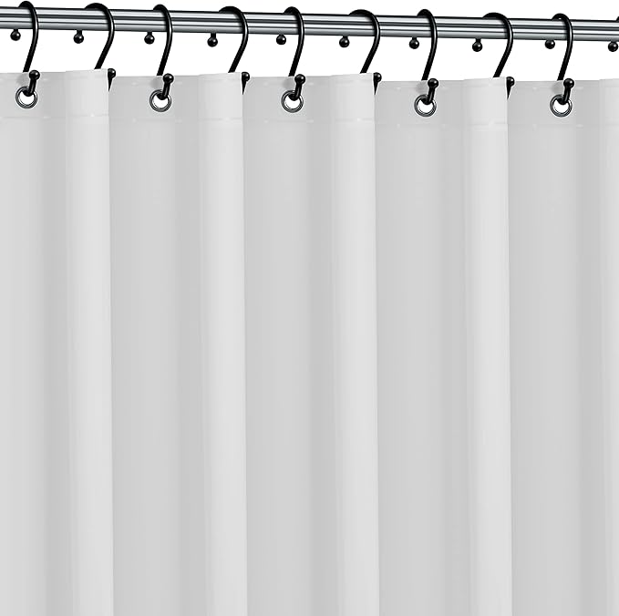 Premium Shower Curtain Liner, 72"W X 72''H - PVC-Free, 6G PEVA Shower Curtain with 12 Rust Proof Grommets And Magnet-weighted Bottom Hem - Moisture Stain Proof Shower Curtain Liner - White