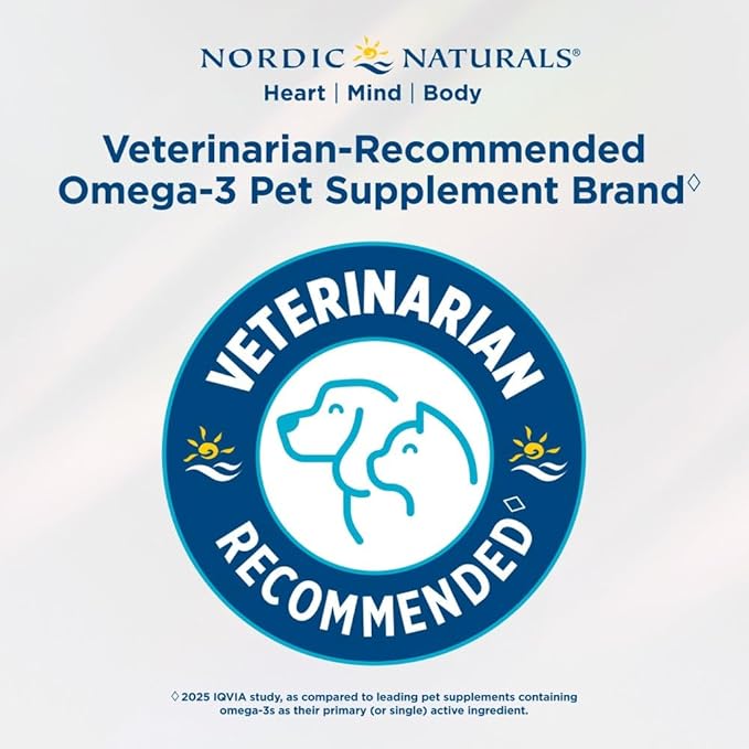 Nordic Naturals Omega-3 Pet, Unflavored - 16 oz - 1380 mg Omega-3 Per Teaspoon - Fish Oil for Large to Very Large Dogs with EPA & DHA - Promotes Heart, Skin, Coat, & Immune Health