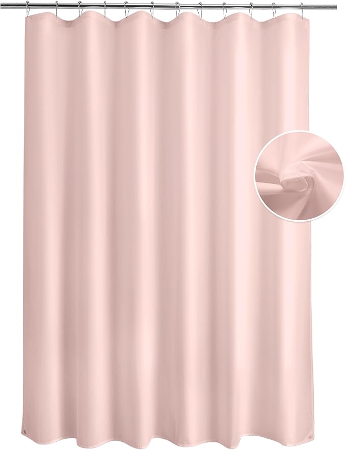 Titanker Waterproof Shower Curtain Liner Fabric, Blush Pink Shower Curtain Liner with Magnets, Cloth Shower Liner Soft, Lightweight, Machine Washable, 70 x 72 Inches