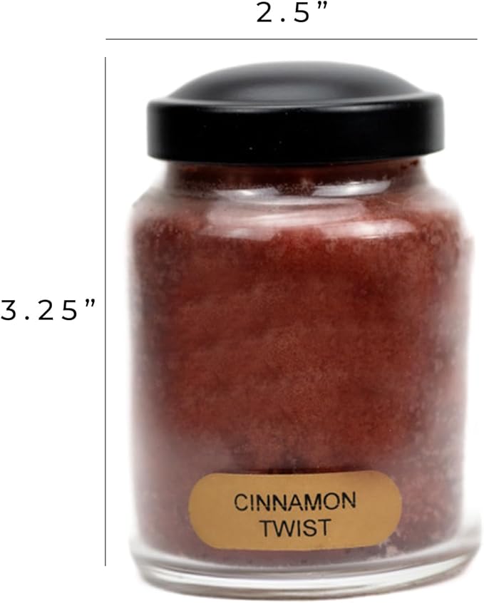 A Cheerful Giver - Cinnamon Twist Baby Scented Glass Jar Candle (6oz) with Lid & True to Life Fragrance Made in USA