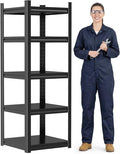 Notmise Garage Shelving, 3000Lbs 5-Tier Storage, Heavy Duty Adjustable Metal Rack Black, Easy to Assemble for Garage, Warehouse, and Basement(63" H x16 W x 16" D)
