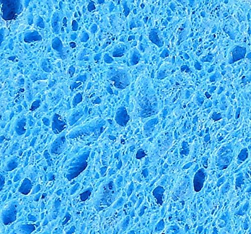 Superio Non-Scratch Cellulose Sponge Kitchen Scrub Sponges with Scouring Pad Set, Good for Non-Stick Cookware Frying Pan, Pot, Counter Top, Sink Scrubbing, Kitchen Scrubbers, Pack of 1, Blue