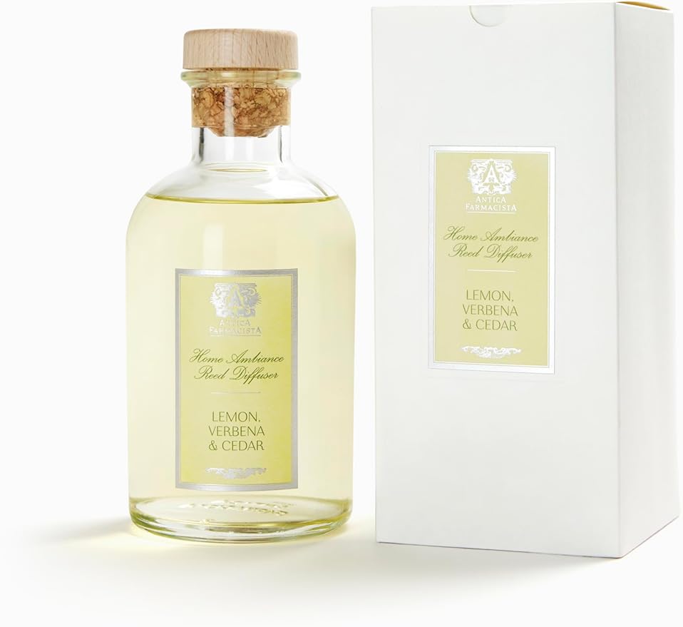 Antica Farmacista Home Ambiance Diffuser - Long-Lasting Reed Scent Diffuser - Luxury Room Freshener Gift - Lemon, Verbena & Cedar, 16.9 fl oz