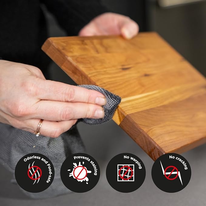 Food Grade Mineral Oil for Cutting Board (16oz) - Oil & Conditioner for Butcher Block, Countertops, Wood Utensils and Stainless Steel - Food Safe - Made in North America