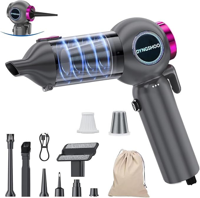 LOQFGDW Handheld Car Vacuum Portable Cordless（Equipped with a one-Touch Window Breaker and Seatbelt Cutter ） Car Vacuum Cleaner with 25000Pa Ultra-Strong Suction,Design for Drivers (Purple)