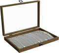 Stratalife Necklace Box Necklace Holder Organizer Wooden Jewelry Box Jewelry Storage Display for Vendors Organizer Tray with Clear Lid Vintage Style