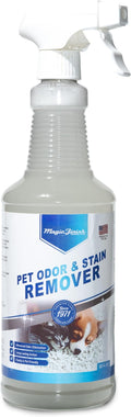 Magic Finish Pet Odor & Stain Remover (32 oz) – Enzyme Carpet Cleaner for Dog & Cat Urine, Vomit, and Messes – Kid & Pet-Friendly Rug & Upholstery Deodorizer with Apple Blossom Scent