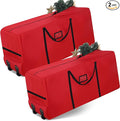 2 Pcs Christmas Tree Storage Heavy Duty Containers 7.5 ft Zippered Rolling Tree Storage Bag Christmas Box Bag with Wheels and Handles for Disassembled(Red)