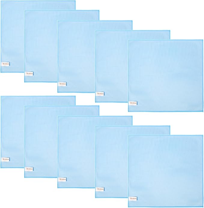 iDeaology 10 Pack XL Streak Free Premium Microfiber Glass Cleaning Cloth, 16 Inch X 16 Inch, Lint Free Quickly Clean TV, Monitor, Window, Glasses, Windshields, Mirrors, Car Windows, Stainless Steel,