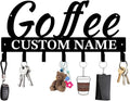 Personalized Custom Name Coffee Bar Wall Keys Hooks,Metal Coffee Shop Art Clothes Hooks,Metal Coffee Lover Wall Home Storage Decorative,For Front Door, Hallway, Kitchen, Bedroom,Keys,Hats (Style H)