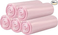5 Rolls Small Trash Bags - 100 Counts Durable 4 Gallon Small Garbage Bags for home office kitchen Bathroom Bedroom Trash Can liners（Pink）