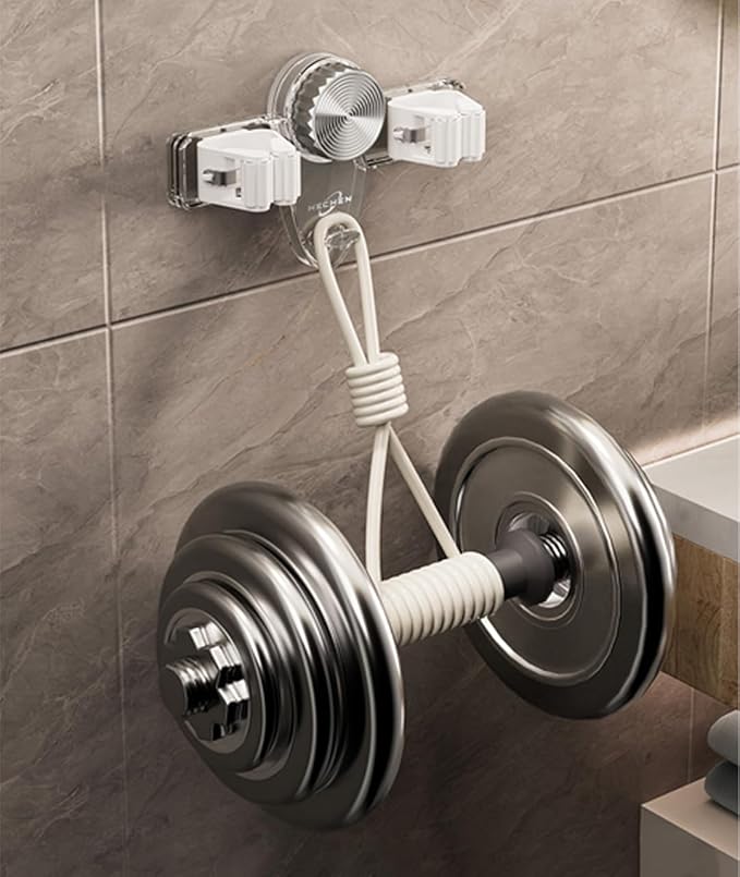 Mop and Broom Holder Wall Mount, No Punching Required Broom and Mop Organizer Wall Hanging with Hooks for Bathroom, Laundry Room, Garage, Kitchen,Garden Tool Organizer Storage (4pcs Gray)