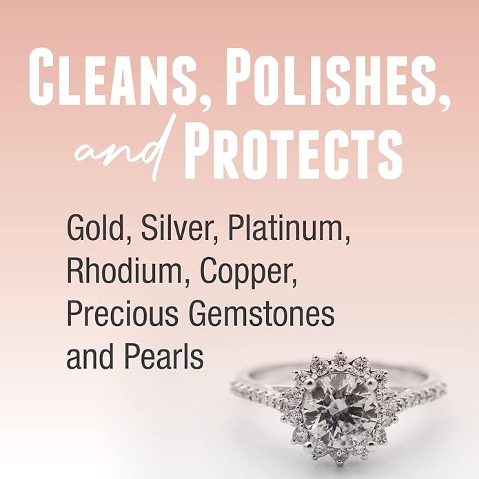 FLITZ Diamond and Gemstone Cleaner Spray - 0.5oz USA-Made Travel-Sized Spray Bottle of Gold & Sterling Silver Cleaner Jewelry Tarnish Remover - Ultrasonic Cleaning Solution for Rings, Earrings & More