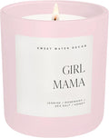 Sweet Water Decor Girl Mama Candle, Non-Toxic Soy Wax, Jasmine, Rosemary, Sea Salt, & Honey Scented, 15oz Pink Matte Jar, 70+ Hour Burn Time, Gift for Mother's Day, Baby Shower, Expecting & New Moms