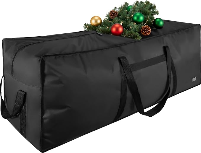 9 ft Christmas Tree Storage Bag, Heavy Duty Christmas Tree Bag with Reinforced Handles and Dual Zippers Wide Opening, Large Capacity fits for Artificial Christmas Tree (Black, 9 ft)