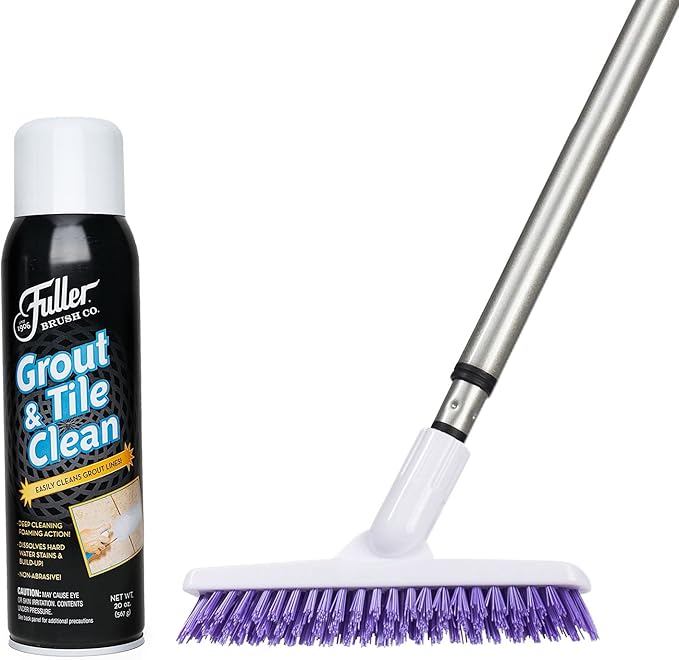 Fuller Brush Tile Grout E-Z Scrubber + Tile & Grout Cleaner - Lightweight Multipurpose Power Surface Scrubber & Cleaner Brush - Perfect for Cleaning Hard to Reach Areas
