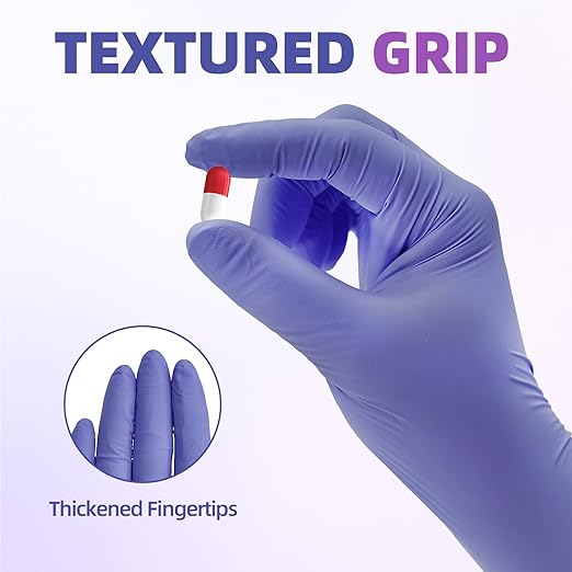 Basic Nitrile Exam Gloves, Medical Violet Blue Gloves Disposable Latex Free Powder-Free For Exam, Food Prep, Cleaning, X-Large Case Of 1000, XL, NGPF1037