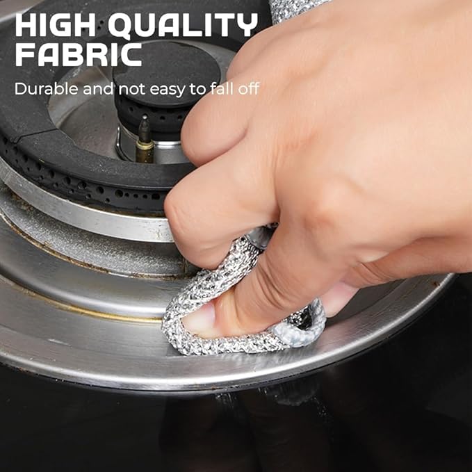 DSACL Multipurpose Wire Dishwashing Rags for Wet and Dry, 2026 Upgrade Non Scratch Metal Wire Dishcloth, Reusable Premium Metal Scrubbing Pads Sponge Clean for Home Kitchen Stove Tops (5Pcs)