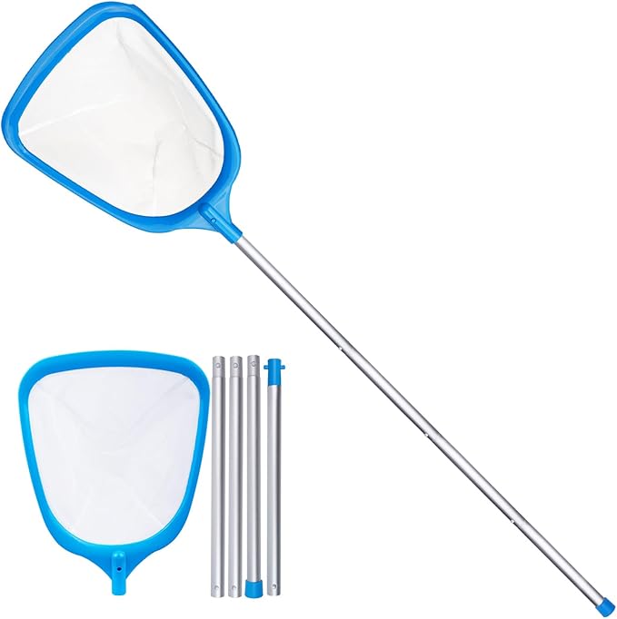 Hot Tub Skimmer Spa Net with 5ft Aluminum Pole Ultra Fine Mesh Net Handy Leaf Skimmer for Small Above Ground Pools Pick Up Fine Debris Lightweight Net