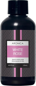 Aronica Reed Diffuser Refill 120ml - White Rose, Home Fragrance Flower Diffuser Oil Sticks, Bulgaria Rose Scent, Flower Aroma Liquid