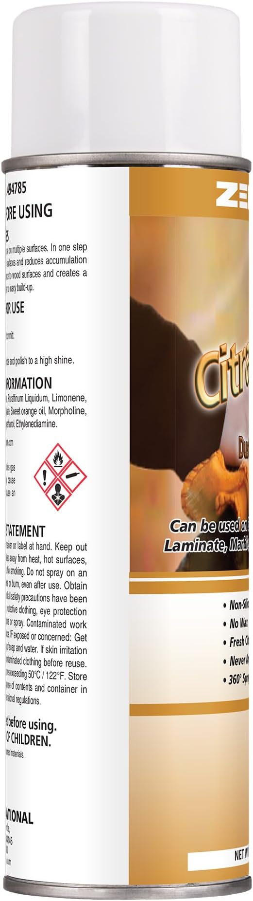 Zenex CitraShine All Surface Duster & Polish - Multi-Surface Dusting and Wood Polish Spray | Dust Repellent | Fresh Citrus Scent | No Waxy Build-up | 360° Spray Valve | 18 oz (2 Pack) | Made in USA