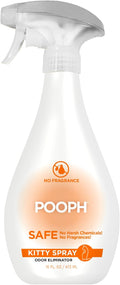 POOPH Kitty Spray - Odor Eliminator, 16oz - Dismantles Odors on a Molecular Basis, Cats, Freshener, Eliminator, Urine, Poop, Pee, Deodorizer, Fresh, Clean, Furniture, Potty, Safe
