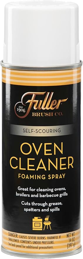 Fuller Brush Self-Scouring Oven Cleaner - Spray On Heavy Duty Cleaner for Ovens Broilers and Barbecue Grills Efficiently Cuts Through Grease Grime Spills and Splatters with Minimal Scrubbing