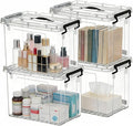112 QT Clear Storage Bins with Lids, 4 Pack 28 QT-Stackable Plastic Organizer for Home, Office, Garage, BPA-Free, Heavy-Duty, See-Through Containers with Secure Latches & Handles