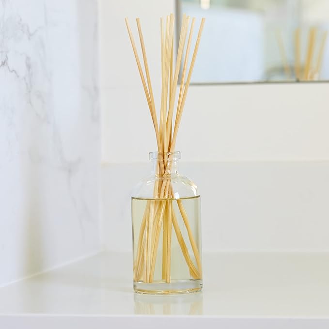 Hillhouse Naturals Reed Diffuser Set - Fresh Linen Scent Diffuser - Reed Diffusers for Home with Long Lasting Fragrance – 6 oz Oil – Diffuse Time 4-6 Months – Made in The USA