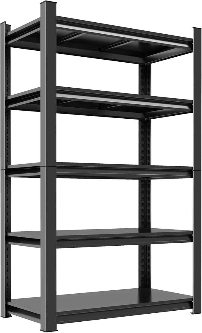Notmise Metal Garage Shelving Unit, Heavy Duty 5-Tier Adjustable Storage Rack, Steel Shelving, 2000 lbs Capacity, Industrial Shelves for Heavy Tools and Equipment (5-Tier 72" H x36 W x 12" D)