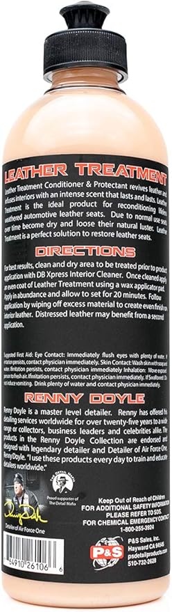 P & S Professional Detail Products – Premium Leather Conditioner & Protectant – Revives & Reconditions Leather – UV Protection & Intense Leather Scent - 1 Pint