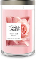 Yankee Candle Large Tumbler Scented Candle with up to 80 Hour Burn Time, Premium Plant Wax Blend for Consistent Burn, 20 oz Tumbler Candle with Room Filling Fragrance, Fresh Cut Roses