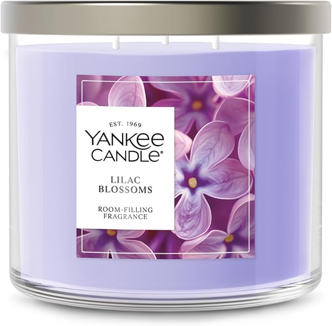 Yankee Candle Lilac Blossoms, Scented Candle, 14.5oz 3-Wick Candle Jar with up to 40 Hours Burn Time, Giftable