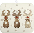 Wnoesat Christmas Reindeer Snowflakes Dish Drying Mat for Kitchen Counter 16x18 Inch Winter Xmas Holiday Drying Pads Microfiber Absorbent Dish Draining Mat Large Dish Drainer Rack Mat