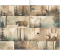 Retro Forest Bear Dish Drying Mat 18x24 For Kitchen Counter Absorbent Microfiber Dishes Pad Dish Drainer Rack Mats Fast Dry Kitchen Accessories