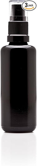 Infinity Jars 50 Ml (1.7 fl oz) Black Ultraviolet Glass Fine Mist Spray Bottle Cleaning Products Refillable Containers Homemade Perfume Blends Room, Sprays Bath Beauty Hair, Screw Top Bottles 3-Pack