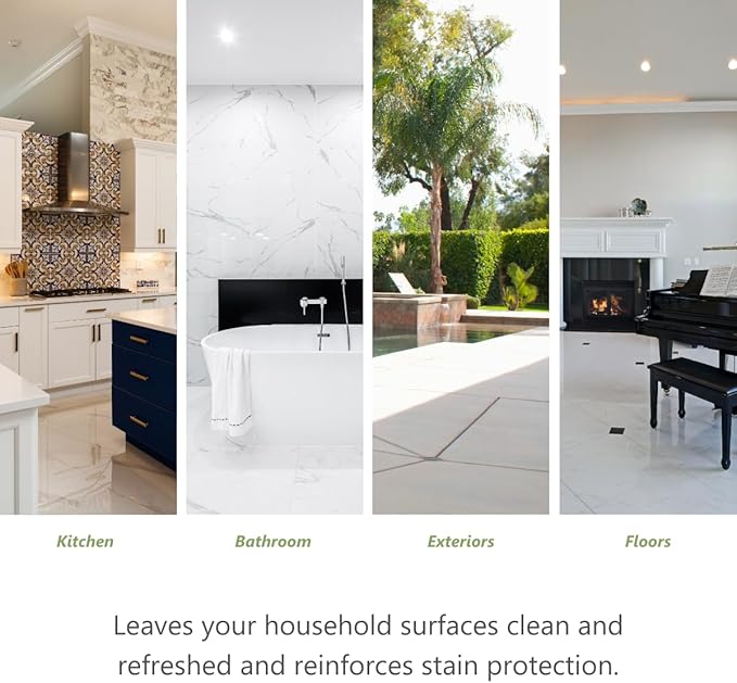 MORE - Stone & Tile Cleaner - Grout & Floor Cleaner for Natural Stone, Marble, Concrete, Ceramic, & Porcelain - Water-Based Grout Cleaner for Tile Floors - Concentrated Formula - pH Neutral - 128oz