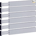 Adjustable Bamboo Drawer Divider Organizers - 6 Pack Large Expandable Drawer Organization Separators for Kitchen Utensils, Dresser, Bedroom, Bathroom, Baby Drawer, Office - 17.5” to 22" (Gray)