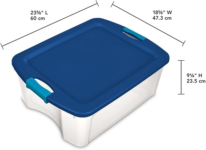 Sterilite 18-Pack Latch and Carry, Clear Plastic Storage Bins with Latching Lids and Full-Grip Handles, 12 Gallon